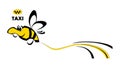 Taxi, funny taxi logo bumblebee, bee, taxi logo, funny taxi logo, coloured, vector, illustration, new,