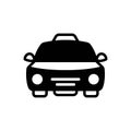 Black solid icon for Taxi, cab and vehicle