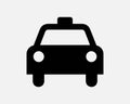 Taxi Icon Cab Car Passenger Public Transport Road Transportation Travel Trip Frontal Front View Approach Shape Vector Sign Symbol