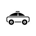 Black solid icon for Taxi, street and travel