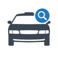 Taxi icon, transportation, taxi cab, travel concept icon with research sign. Royalty Free Stock Photo