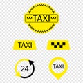 Taxi icons colection on transparent background Royalty Free Stock Photo