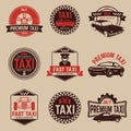 Taxi labels template. Taxi service.