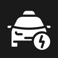 Taxi and lightning dark mode glyph ui icon