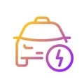 Taxi and lightning pixel perfect gradient linear ui icon
