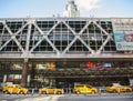 A Taxi Line In Front Of The Port Authority Building