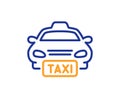 Taxi line icon. Cab public transport sign. Vector Royalty Free Stock Photo