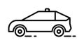 Taxi, line vector icon on transparent background. Outline Taxi, line vector icon