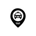 Taxi hailing service vector icon on white background