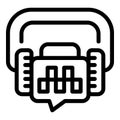 Taxi message icon outline vector. Parking app