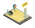 Taxi Mobile Service Isometric Illustration