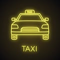 Taxi neon light icon