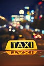 Taxi at night Royalty Free Stock Photo