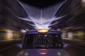 Taxi night zoom Royalty Free Stock Photo