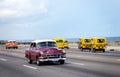 Taxi and old retro car in Habana, Cuba