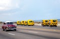 Taxi and old retro car in Habana, Cuba