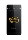 Taxi order app for smart phone concept