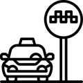 Taxi parking icon, Parking lot related vector