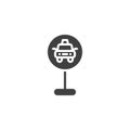 Taxi parking traffic sign vector icon