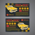 Taxi pickup service business card layout template. Create your own business cards.