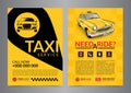 Taxi pickup service design layout templates. A4 call taxi concept flyer.