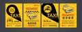 Taxi pickup service design layout templates set.