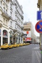 Taxi rank in historical centre of Prague.