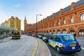 Taxi rank outside Kings Cross St pancras station Royalty Free Stock Photo