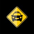 Taxi road sign on dark background