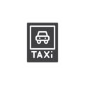 Taxi road sign icon vector