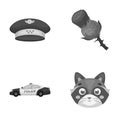 Taxi, security and other monochrome icon in cartoon style.travel, animal icons in set collection.