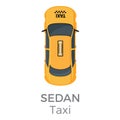 Taxi Sedan Top View Flat Vector Icon Royalty Free Stock Photo