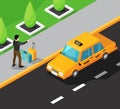 Taxi Service Isometric Background Royalty Free Stock Photo