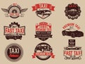 Taxi service labels and emblems template. Taxi service.