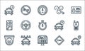 taxi service line icons. linear set. quality vector line set such as taxi, reservation, cctv, taxi, sharing, gps, feedback, no