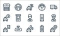 taxi service line icons. linear set. quality vector line set such as taxi, call, payment, driver license, rearview mirror, fare,