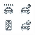 taxi service line icons. linear set. quality vector line set such as cancelled, gps, taxi Royalty Free Stock Photo