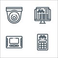 taxi service line icons. linear set. quality vector line set such as card machine, monitor, reservation