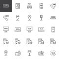 Taxi service line icons set Royalty Free Stock Photo