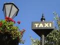 Taxi sign. Royalty Free Stock Photo