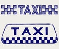 Taxi sign. Doodle style