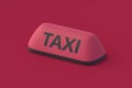 Taxi sign of magenta on red background. Color of the year 2023