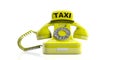 Taxi sign and old telephone isolated on white background. 3d illustration Royalty Free Stock Photo