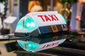 Taxi sign of a Parisian taxi Royalty Free Stock Photo