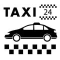 Taxi signboard around the clock services