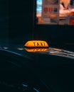 Taxi simbol light at night Royalty Free Stock Photo