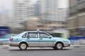 Taxi on speed on the expressway, Dalian, China