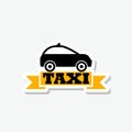 Taxi sticker icon. Cab public transport sign isolated on gray background Royalty Free Stock Photo