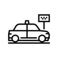 taxi stop motel line icon vector illustration