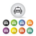 Taxi symbol button set